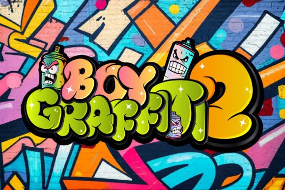 Boy Graffiti 2: A Display Font for Handmade Shop Branding and Creative Products
