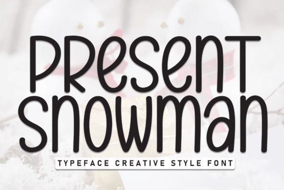 Present Snowman Font for Festive Editorial Design